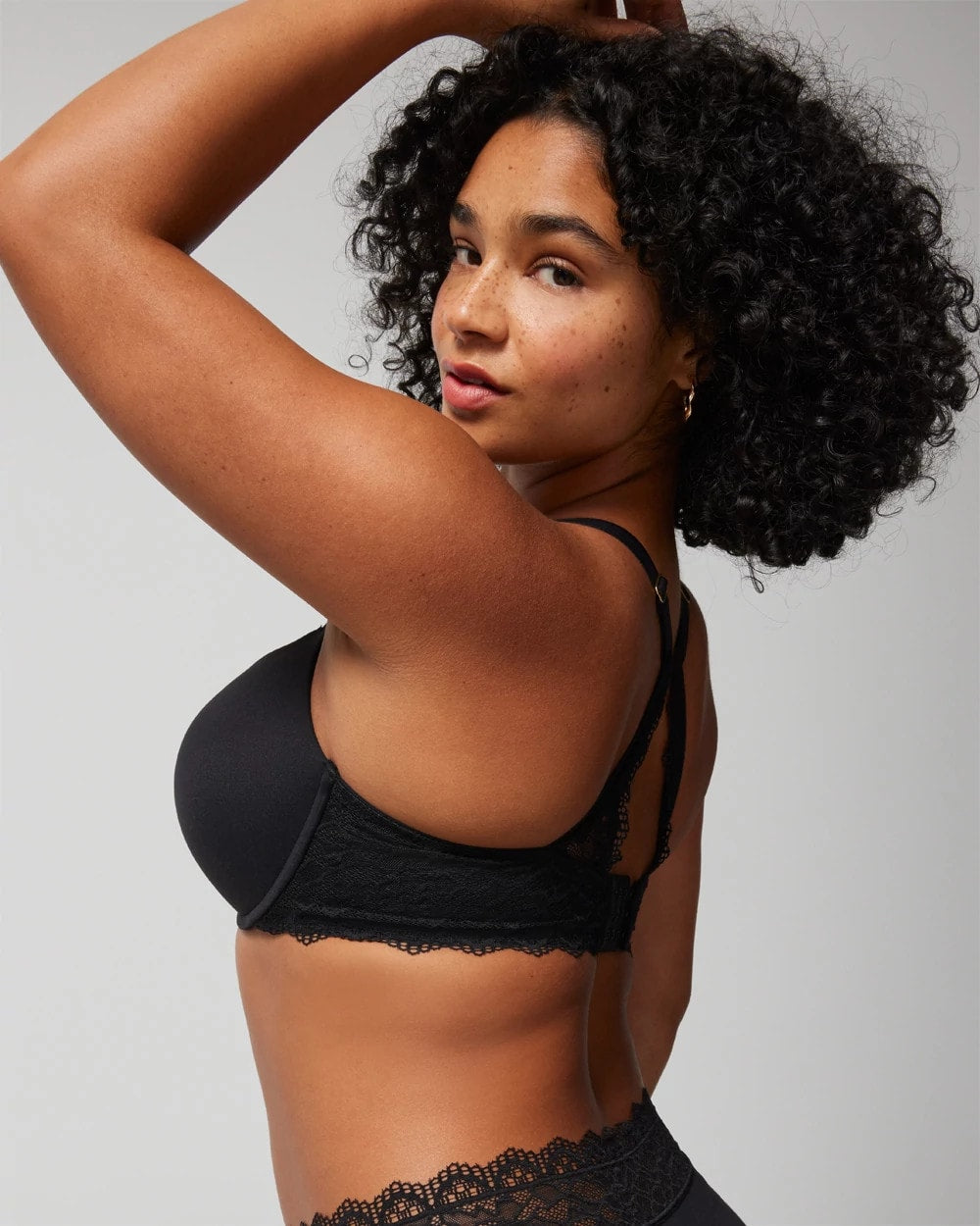 BLACK - Push-Up Plunge Bra with Lace