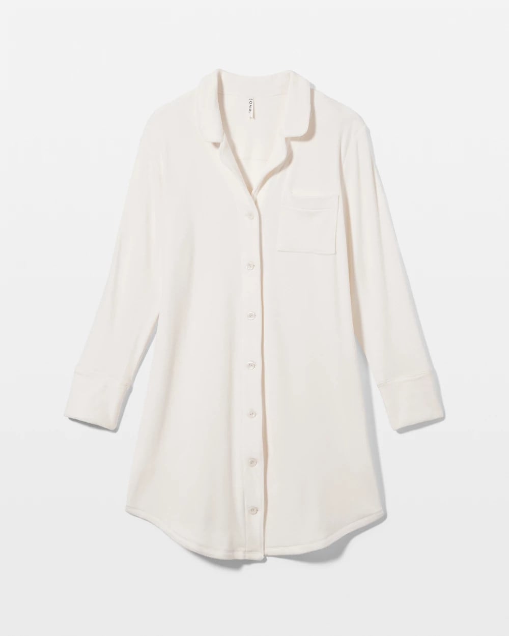 CHAMPAGNE DREAMS - Long-Sleeve Notch Collar Sleepshirt