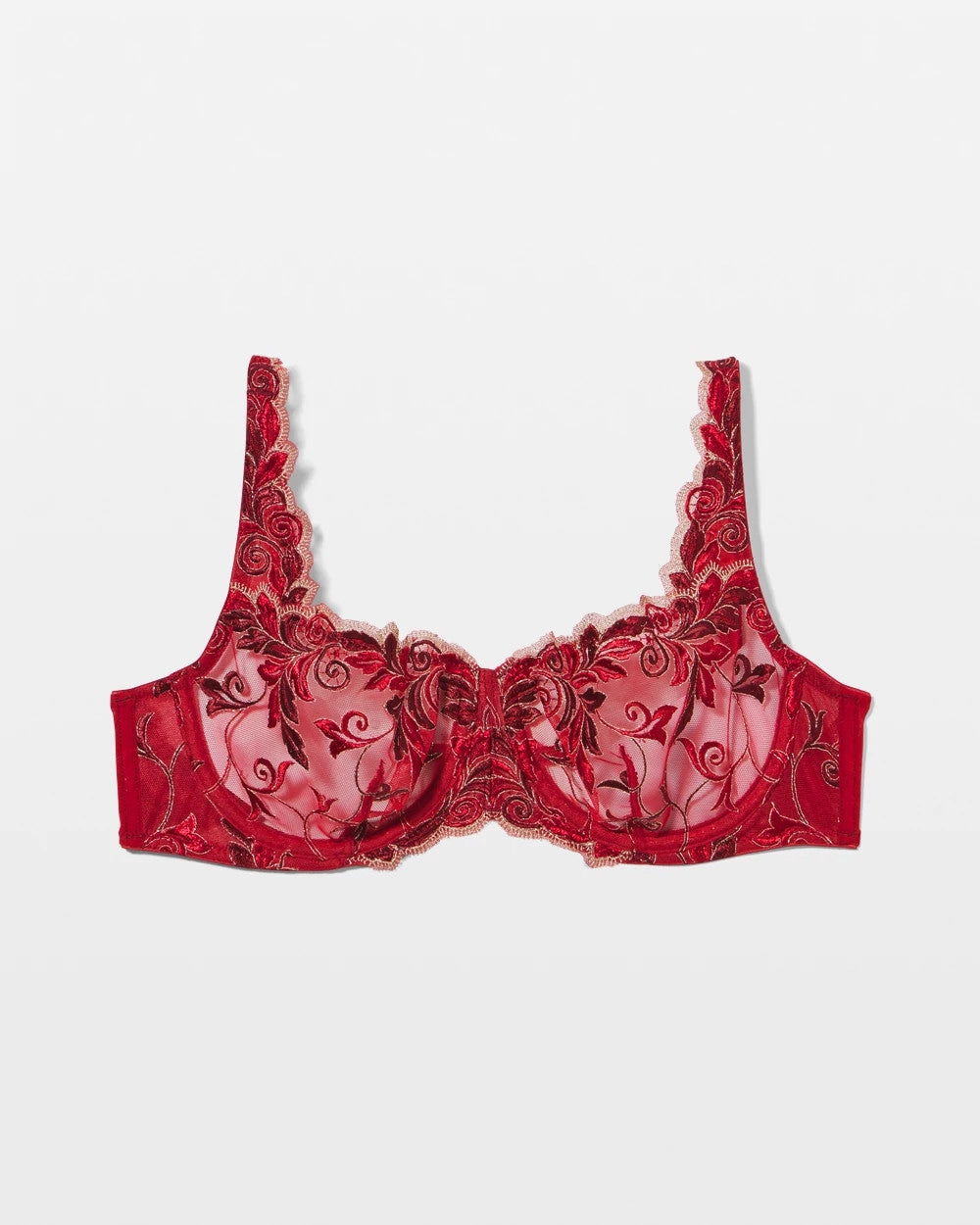 RED VELVET TONAL W/ LUREX - Unlined Bra