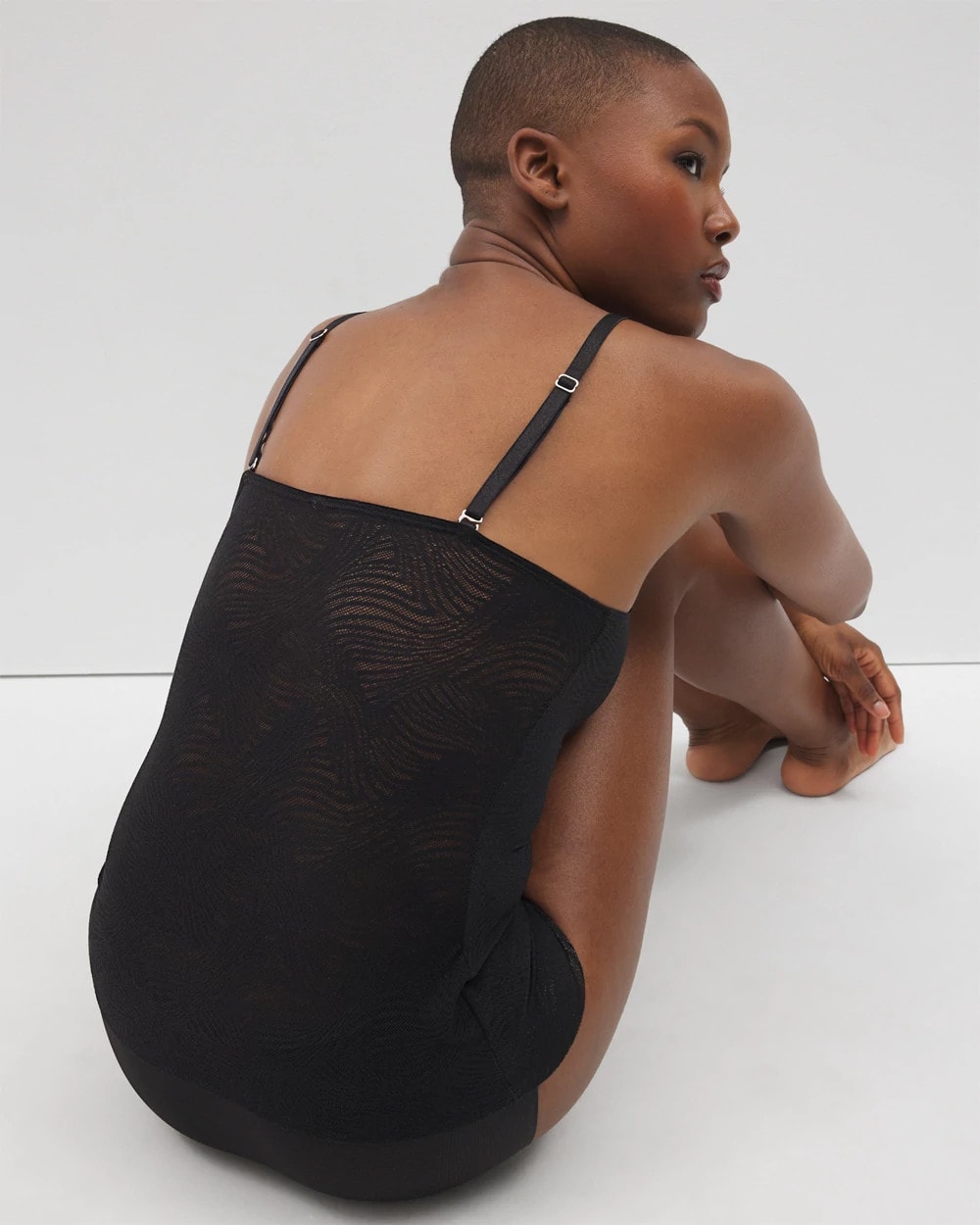 BLACK - Lightweight Smoothing Lace Cami