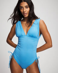 AZURE BLUE - V-Neck One-Piece