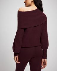 MERLOT - Premier Knit off the Shoulder Sweater