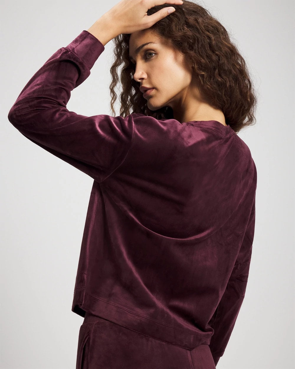 MERLOT - Velour Crewneck Sweatshirt