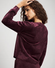 MERLOT - Velour Crewneck Sweatshirt