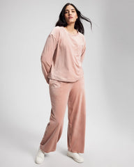 ADOBE ROSE - Velour Crewneck Sweatshirt