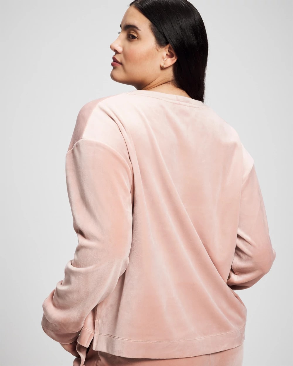 ADOBE ROSE - Velour Crewneck Sweatshirt