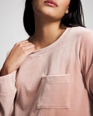 ADOBE ROSE - Velour Crewneck Sweatshirt
