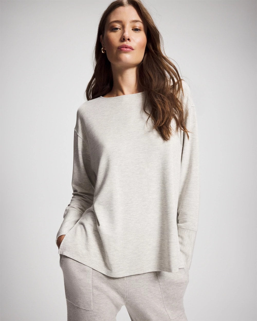 HEATHER STONE - Ultra Soft Fleece Dolman Top