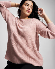 ADOBE ROSE - Shimmer Cable Knit Sweater