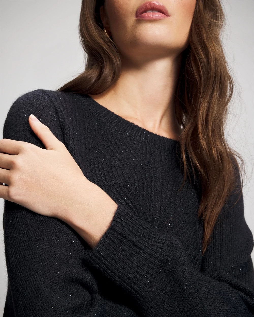 MIDNIGHT SKIES - Shimmer Cable Knit Sweater
