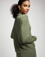 DARK SAGE - Ultrasoft Fleece Relaxed Funnel Neck Sweatshirt