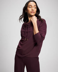 MERLOT - Ultrasoft Fleece Relaxed Funnel Neck Sweatshirt