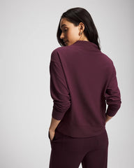 MERLOT - Ultrasoft Fleece Relaxed Funnel Neck Sweatshirt
