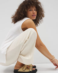 OPTIC WHITE - Rib Knit Sleeveless Top