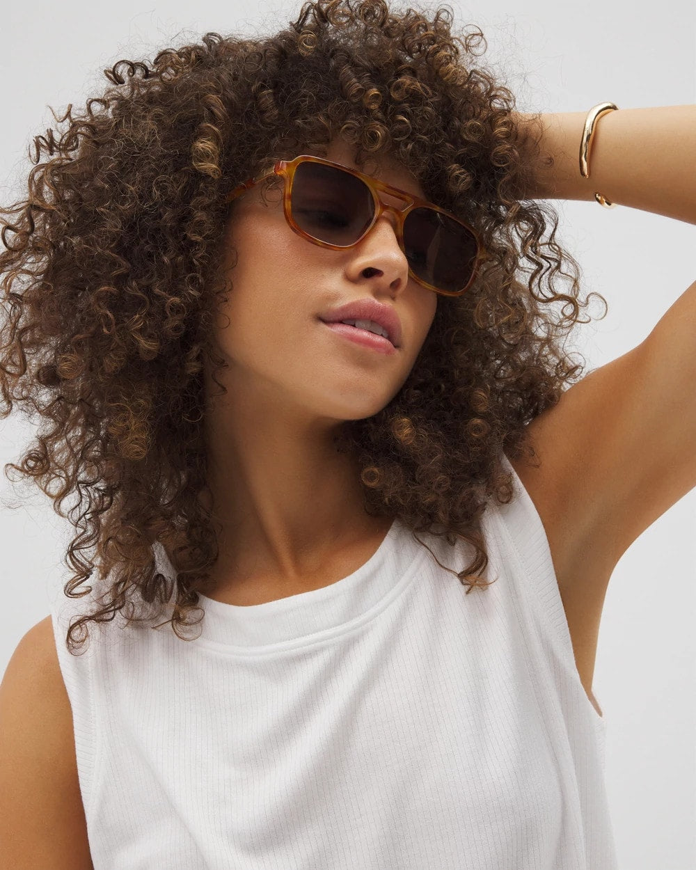 OPTIC WHITE - Rib Knit Sleeveless Top