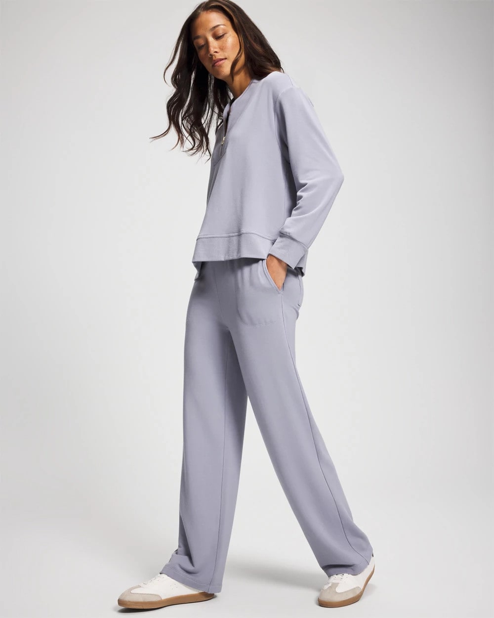 PERFECT SKY - Ultrasoft Fleece Quarter Zip Sweatshirt
