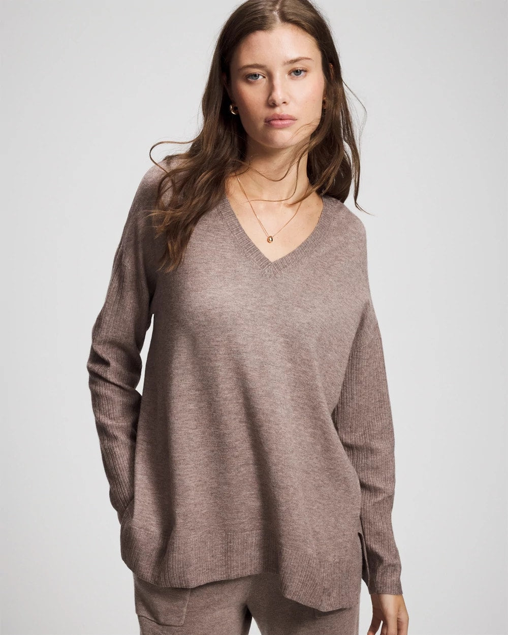 HEATHER FAWN - Premier Knit Sweater