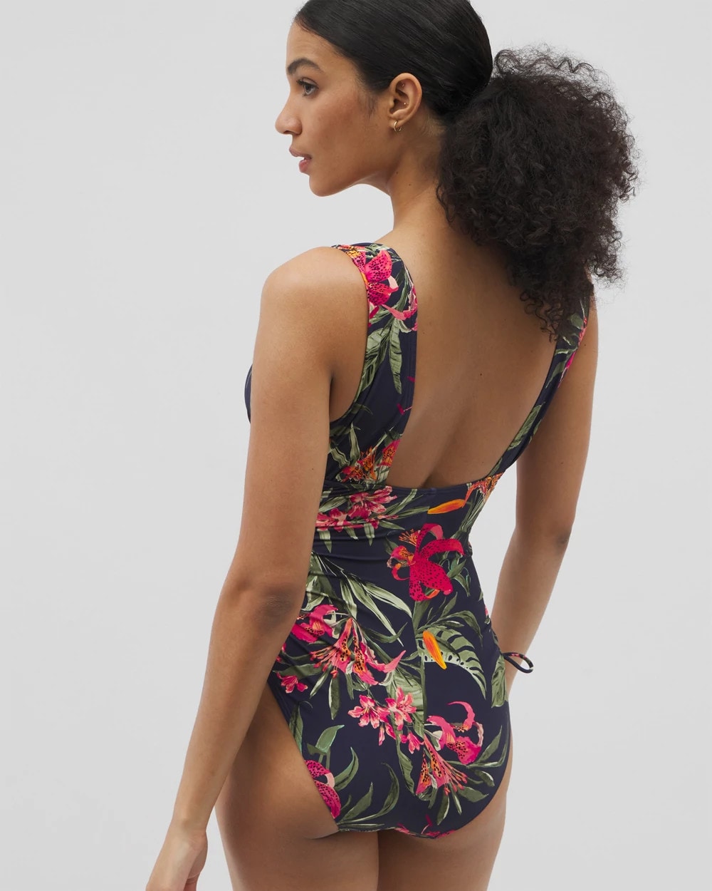 LE TIGRE TROPICAL NAVY - Soma Swim V-Neck One-Piece