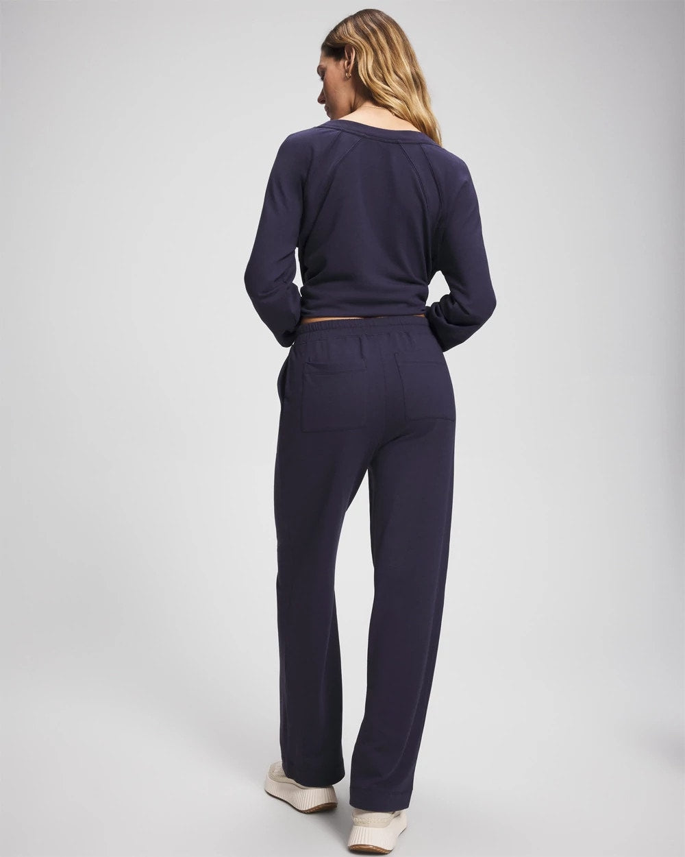 DEEP INDIGO - Essential Terry Straight Leg Pants