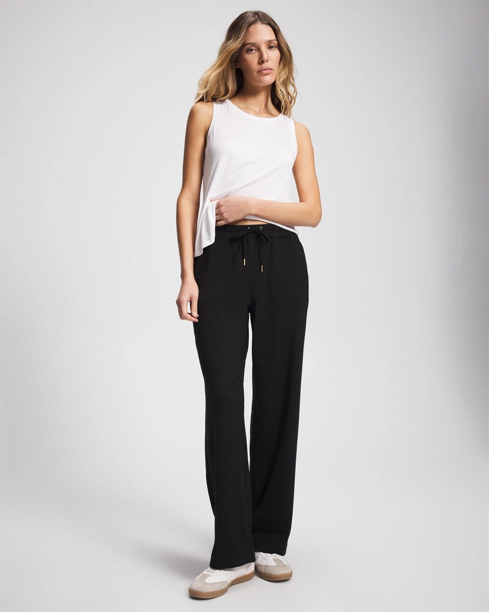 BLACK - Essential Terry Straight Leg Pants