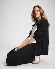 BLACK - Essential Terry Straight Leg Pants