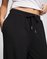 BLACK - Essential Terry Straight Leg Pants