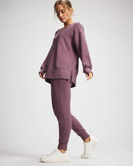 PURPLE FLINT - Ultrasoft Fleece V-Neck Sweatshirt