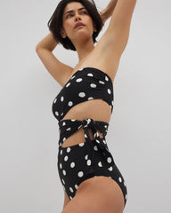 MOVEMENT DOT MINI B - Bandeau Cutout One-Piece Suit