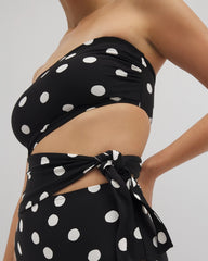 MOVEMENT DOT MINI B - Bandeau Cutout One-Piece Suit
