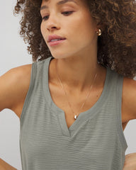 RESTORATION GREEN - Crinkle Knit Tank Top