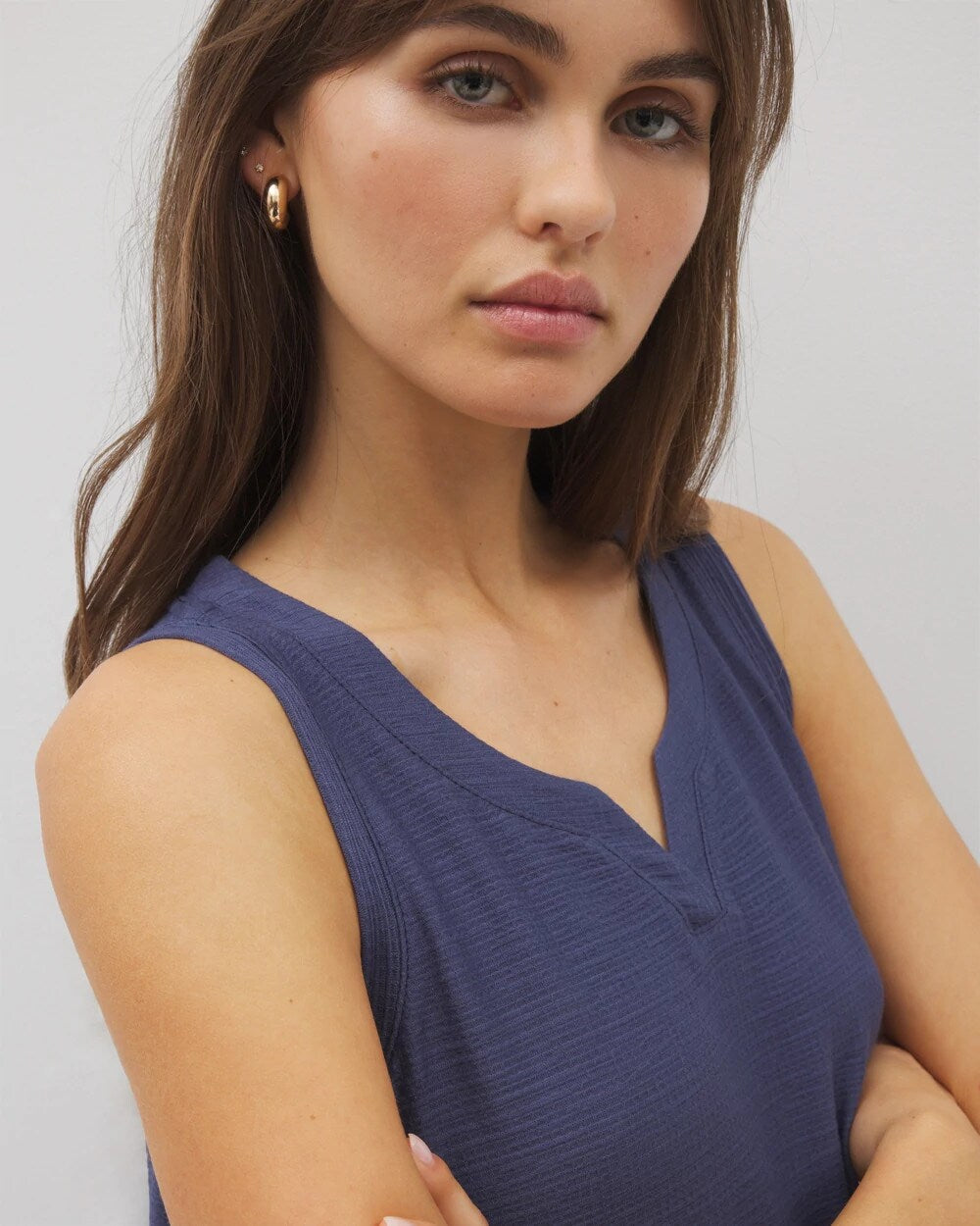 LUNAR TIDE - Crinkle Knit Tank Top