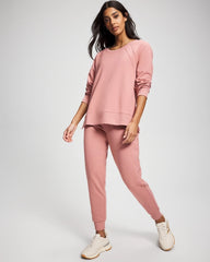 CINDER ROSE - Essential Terry Crewneck Sweatshirt
