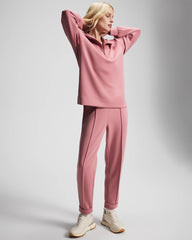 CINDER ROSE - Modern Modal Quarter Zip Sweatshirt