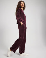 MERLOT - Velour Straight Leg Pants
