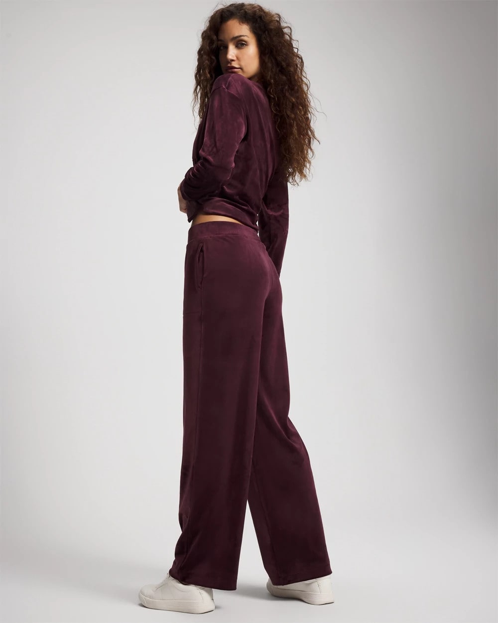 MERLOT - Velour Straight Leg Pants