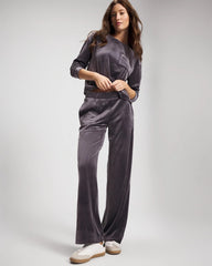 GRAY INK - Velour Straight Leg Pants