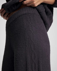 GRAY INK - Cable Knit Plush Ankle Pant