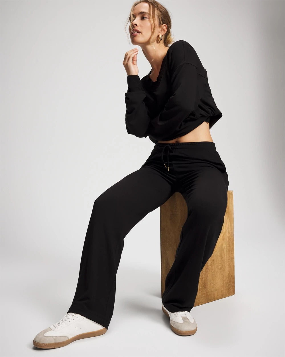 BLACK - Ultrasoft Fleece Straight Leg Pant