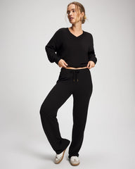 BLACK - Ultrasoft Fleece Straight Leg Pant