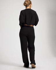 BLACK - Ultrasoft Fleece Straight Leg Pant