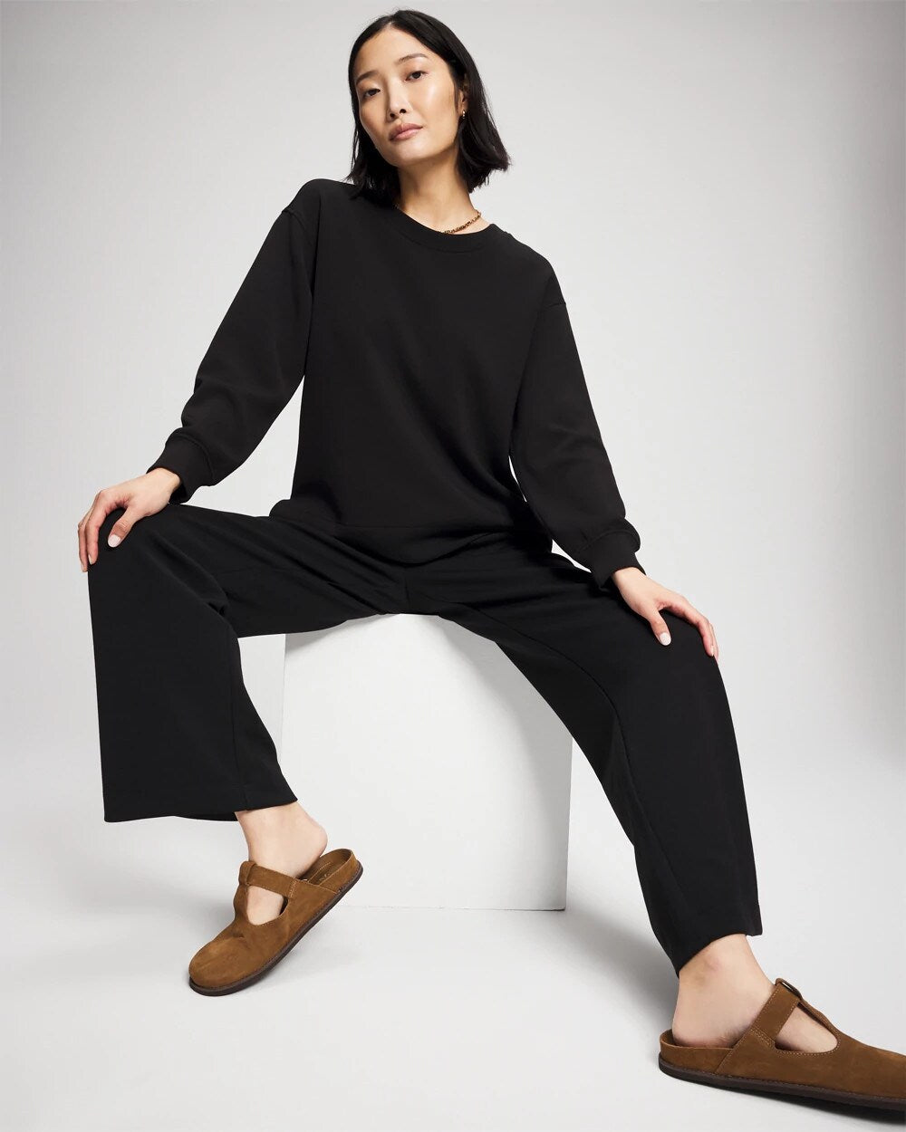 BLACK - Modern Modal Straight Leg Pant