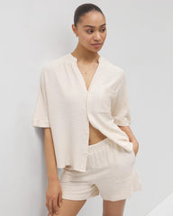 PARCHMENT - Crinkle Knit 5 Inch Short