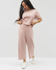 HEATHER CLAY - Wide Leg Crop Pant