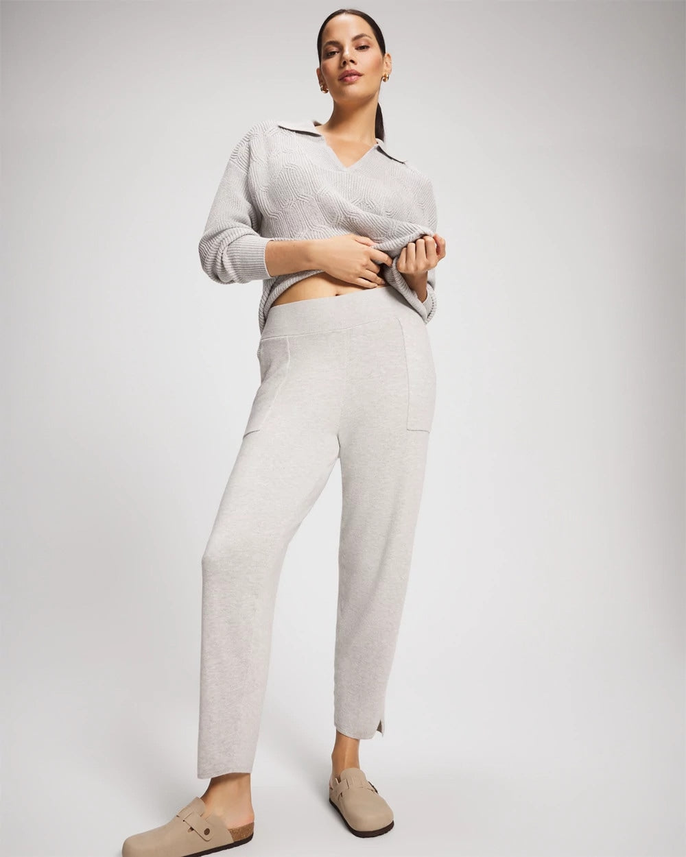 HEATHER STONE - Premier Knit Straight Leg Ankle Pant