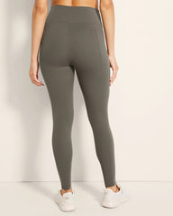DARK GRAY OLIVE - High-Waist Pocket Leggings