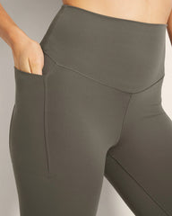 DARK GRAY OLIVE - High-Waist Pocket Leggings