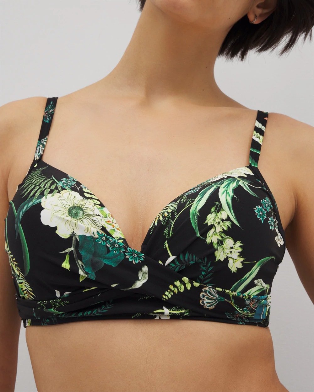 TROPICAL TWIST BLACK - Twist Bikini Top