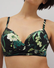 TROPICAL TWIST BLACK - Twist Bikini Top