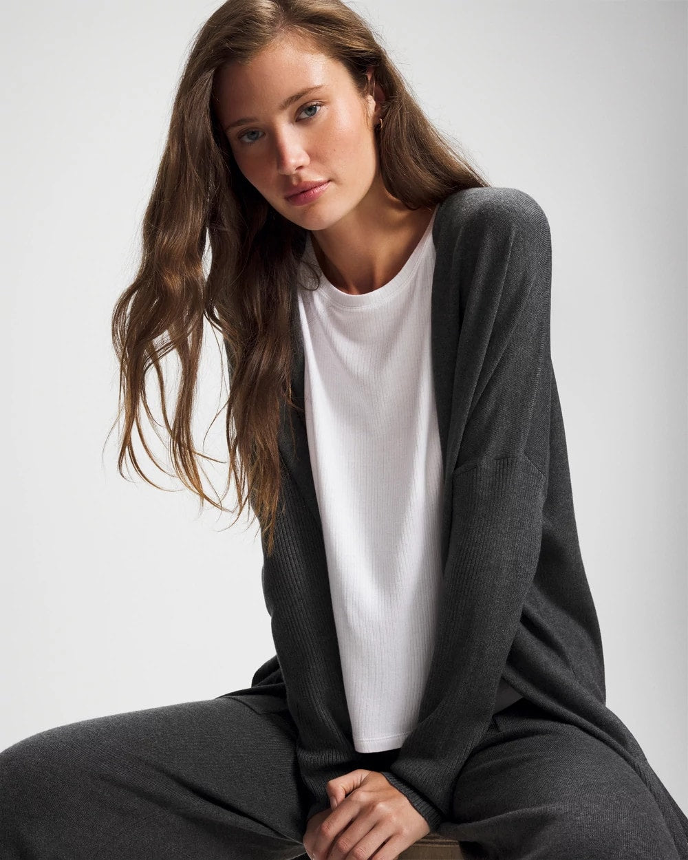 HEATHER QUARTZ - Premier Knit Sweater Wrap