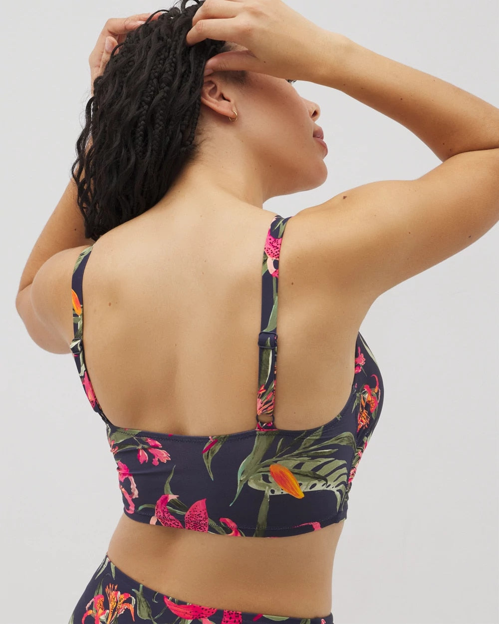 LE TIGRE TROPICAL NAVY - Soma Swim V-Wire Cropped Bikini Top
